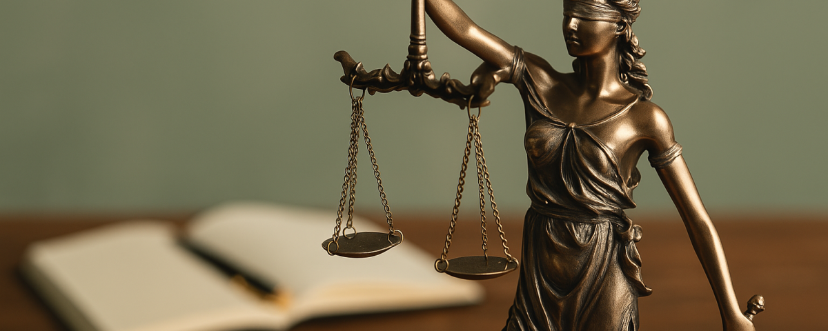 Representación simbólica de la justicia y el Derecho de Familia, relacionada con custodia compartida de hijos menores en Santander y Cantabria.