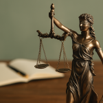Representación simbólica de la justicia y el Derecho de Familia, relacionada con custodia compartida de hijos menores en Santander y Cantabria.